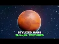 Stylized Planet Mars 3D Model 2k 4k 8k Textures