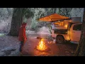 Solo Truck Camping in Heavy Rain and Fog | Sounds of Camping | Relaxing ASMR