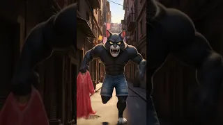 غضب القط مياو بعد ما اتضايقت مراته الحارة كلها شايفة القميص الأحمر Catmeow مياو AI Viraltiktok 