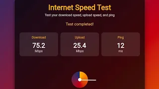 Detect Internet Speed Test Project using HTML CSS JavaScript Speed Test Website