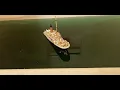 Titanic model sinks and splits