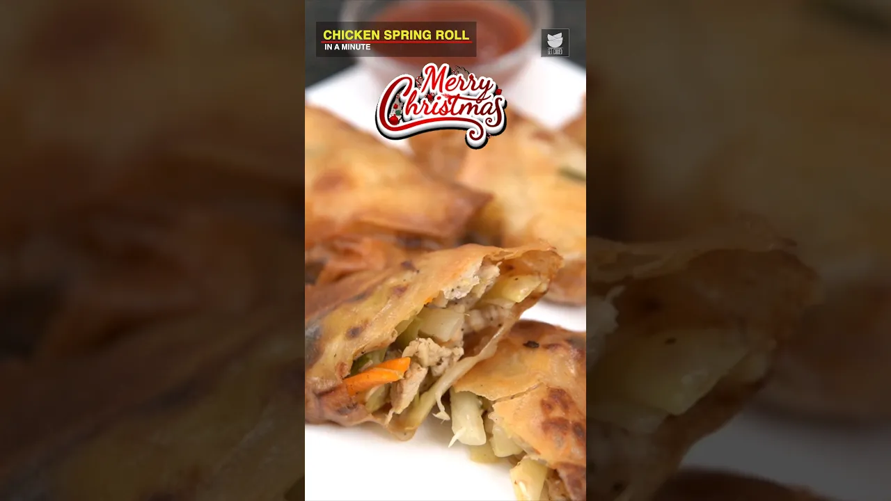 Chicken Spring Roll   How To Make Chicken Roll At Home   Get Curried #chickenrecipe #shorts