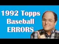 1992 Topps Baseball Errors