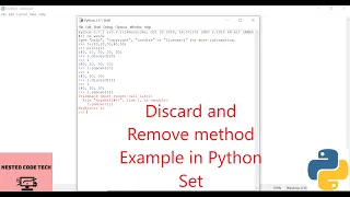 Python - Remove Elements from a Set by using discard and remove method