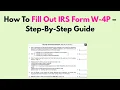 How To Fill Out IRS Form W-4P - Step-By-Step Guide