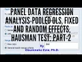 EViews 2 of 2 Panel Data Regression Analysis-Pooled OLS Fixed and Random Effects Hausman Test