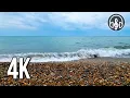 Sounds of rolling sea waves on a pebble beach High sound quality