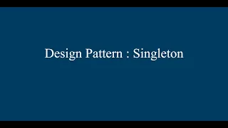 Design Pattern Singleton Java