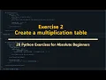 Create a multiplication table