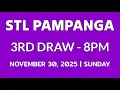 STL Pampanga result today 8pm draw November 30, 2025 evening result 3rd draw Philippines