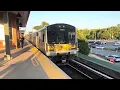 Long Island Railroad train leaving Massapequa station