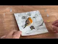 Download Lagu Simple Holiday card, Robin bird in snow, series 3  - Acrylic painting @MyPaintingAffair