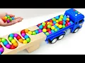 Download Lagu Marble Run Race ☆ HABA Slope \u0026Retro Makita Truck, Excavator, Garbage Truck, Dump Truck,Ambulances#68