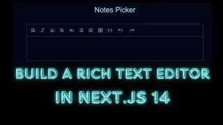Build a Rich Text Editor in Next js 14 TipTap - Tutorial