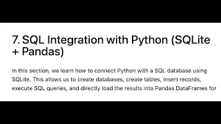 SQL Integration with Python SQLite Pandas Part 10