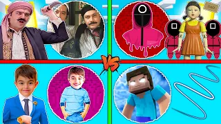 فلم ماين كرافت : كوكب منطاد عائلة خلودة السعودي ضد الهيروبراين ضد باب الحارة ضد لعبة الحبار !!؟ 🔥😱