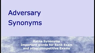 Synonyms 50 Adversary