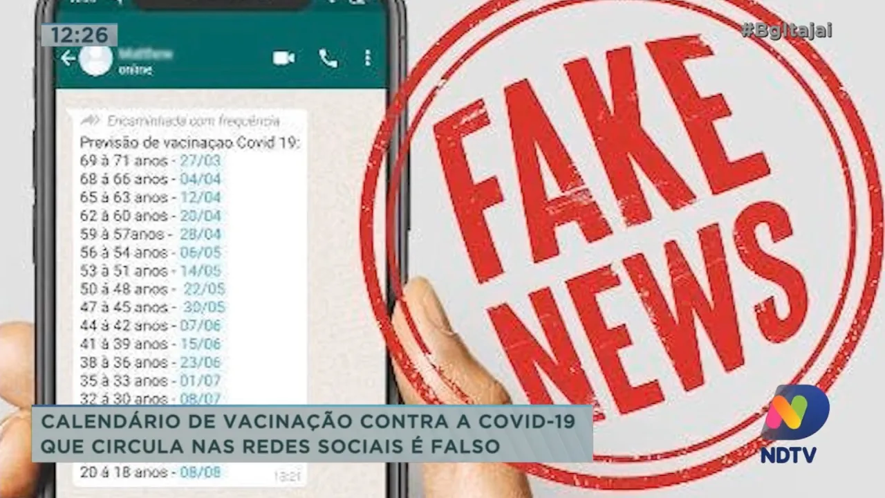 Calendário de vacinação contra Covid-19 que circula nas redes sociais é falso