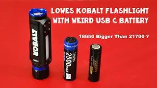 Lowes Kobalt Flashlight With Weird USB C Battery