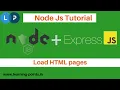 Load HTML pages using Express Js Express JS Tutorial Node Js Learning Points