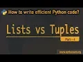 Lists vs Tuples in python Python tutorials