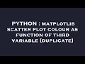 PYTHON matplotlib scatter plot colour as function of third variable