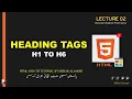 HTML Heading Tags H1 to H6 HTML Tutorial Headings Paragraphs
