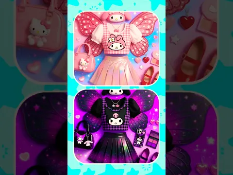Purple vs Pink Kuromi 💜 Vs Mymelody🩷 Lisa Or Lena #pink #purple #tiktok #mymelody #kuromi #lisalen