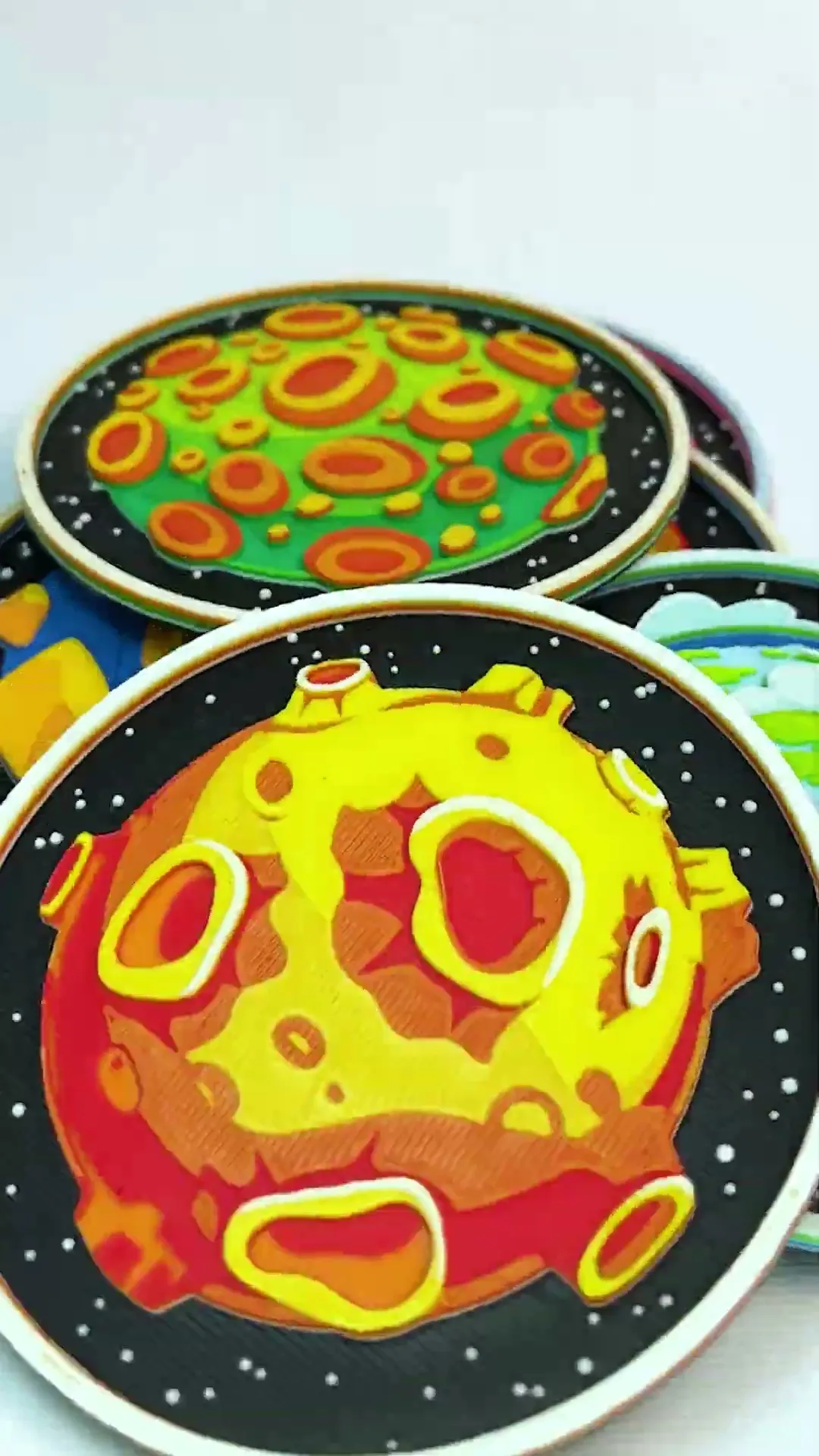 Planets Space Coasters, set of 6 + Coaster Holder