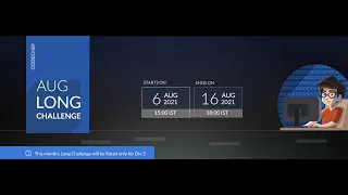 Codechef August challenge Solutions August Long Challenge Do not Forget Subscribe and like