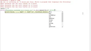 Python - Distance Travel