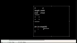 printing rectangular pattern in python in english