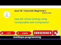 Java SE ArrayList sorting using Comparable and Comparator