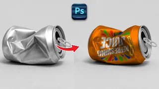 Photoshop Tutorial Apply design on subject Can Mockup Tutorial