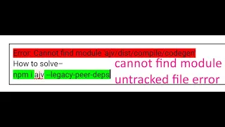 cannot find module error -