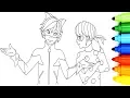 How to Draw Miraculous Ladybug Coloring Pages Cat Noir Art Colors for Kids