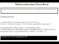 Matrix Math Machine Learning using Tensorflowjs and Javascript
