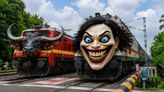 Dangerous Ghost Headed Black Diamond Express Furious Moving Throughout at Railgate crossing 