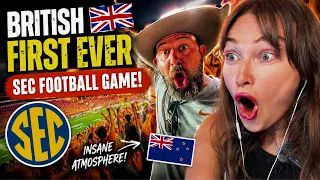 new zealand girl reacts to british peoples first sec football game texas vs georgia must watch