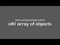 How we can make array of a class objects in c console application