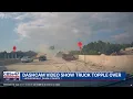 Dashcam shows semi-truck topple over on I-95 in Jacksonville