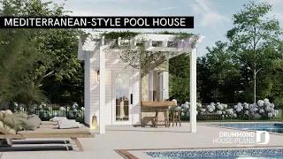 3D Tour - Mediterranean-style pool house Drummond house plans