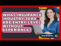 What Insurance Industry Jobs Are Entry-level Without Experience - Finance Job Strategist