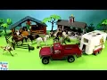 Horse Trailer Schleich and Farm Animals Barn Stable Playset