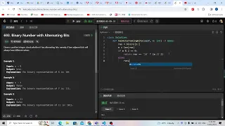 Leetcode 693 Binary Number with Alternating Bits math