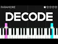 Paramore - Decode EASY Piano Turorial