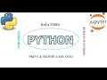 Python Tutorial for Beginners 2 Store variables print text use built-in functions