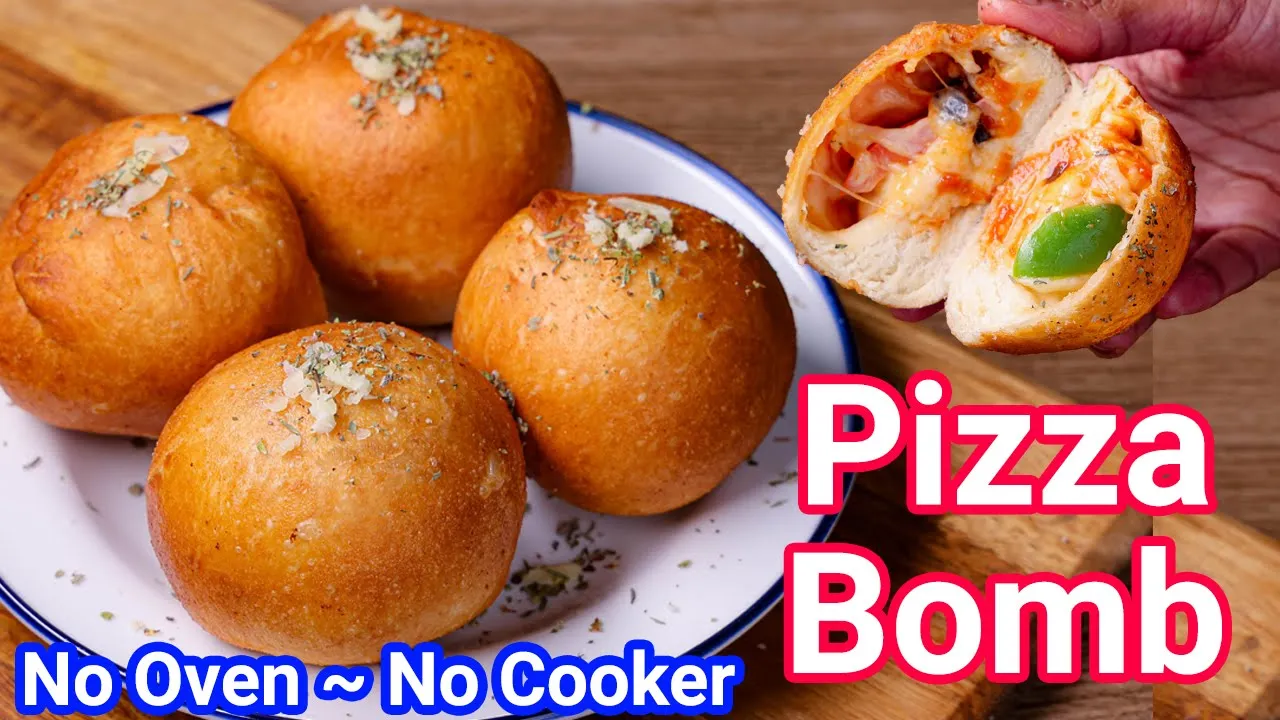 Pizza Bomb Recipe No Oven No Cooker - Perfect Evening Tea Time or Kids Snack   Pizza Balls Recipe