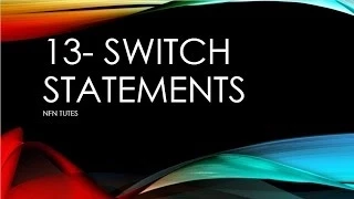 java tutorials urdu NFN 13 switch statement
