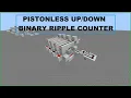 Pistonless Up and Down binary ripple counters - Minecraft